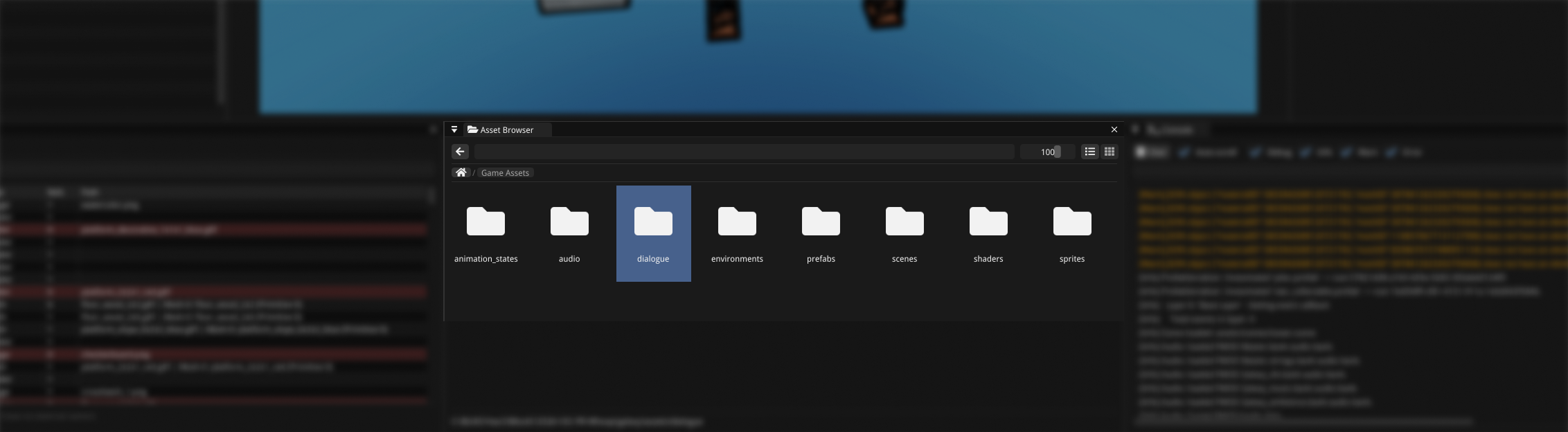 Asset browser